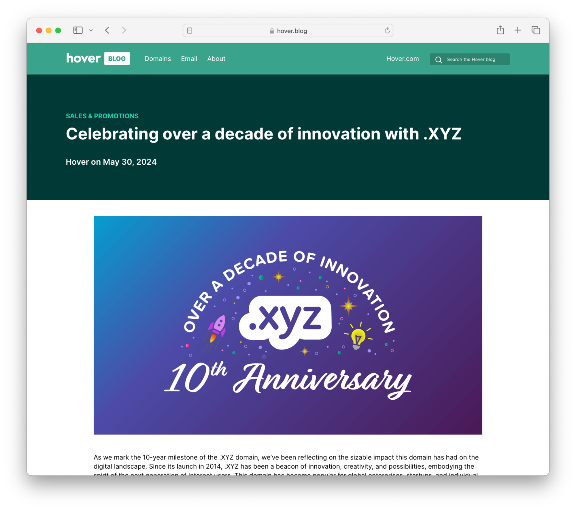Hover.com's Blog Post
